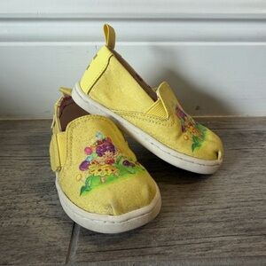 Toms Kids Yellow Slip-On Candyland Sneakers with Colorful Floral Character